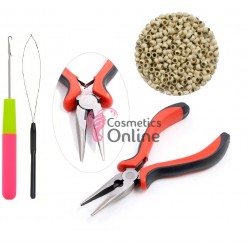 Set Nano Ring Extensii Par cu 100 Inele fara silicon Blond Deschis + Cleste + Iglita + Croseta IM001B